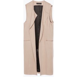 Zara Long Waistcoat in Sand